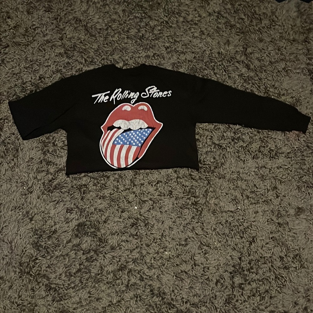NWOT The Rolling Stones long sleeve cropped shirt